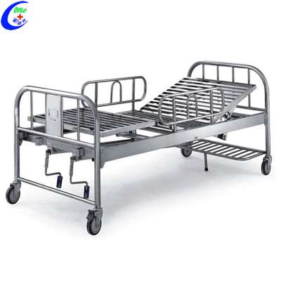 Stainless Steel 2 Crank Manual Hospital Bed