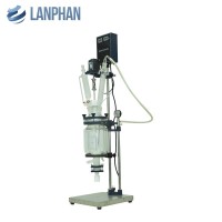 Chemical Double Layer Laboratory Jacketed Glass Reactor Overhead Stirrers